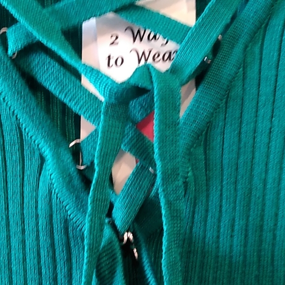 NWT Green Body Con Sweater Dress by Say What, size L - Picture 2 of 13